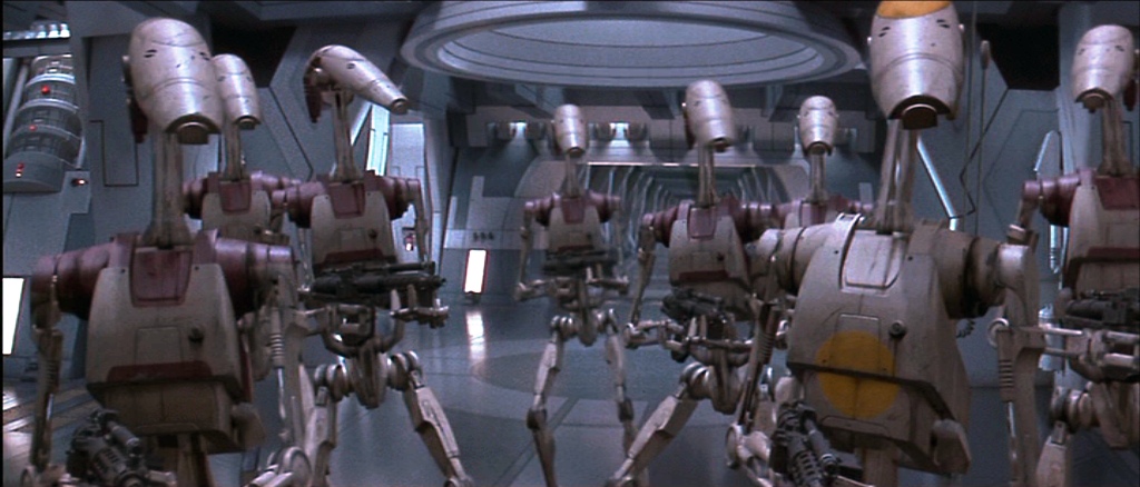 egy oom parancsnok és egy droid security_droid osztag